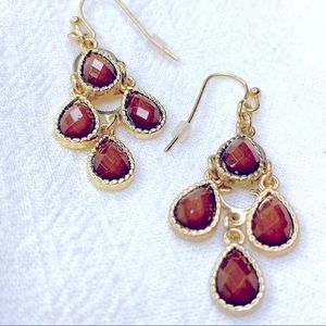 ❣️$25/3❣️ Golden Brown Resin Chandelier Earrings